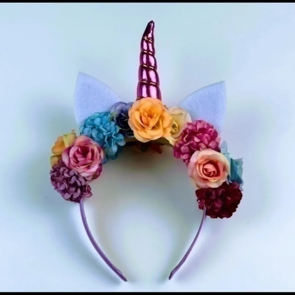 Cute & colorful Hand-crafted Unicorn flower crown